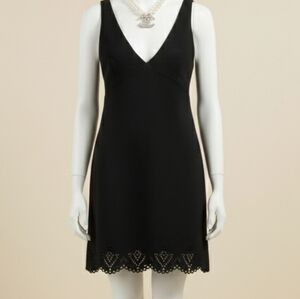 Chic Black Lace Trim Mini Dress